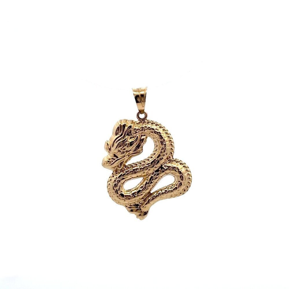 18K Gold Pendant Lucky Dragon Large 1.68 grams - Picture 11 of 13